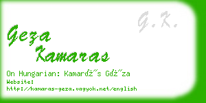 geza kamaras business card